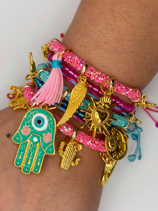 Pulsera Boho con Ojo Turco y Mano de Fátima – Pulsera de Protección Hecha a Mano y Colorida