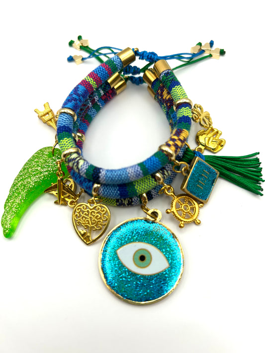 Boho Evil Eye Charm Bracelet – Handmade Colorful Protection Jewelry